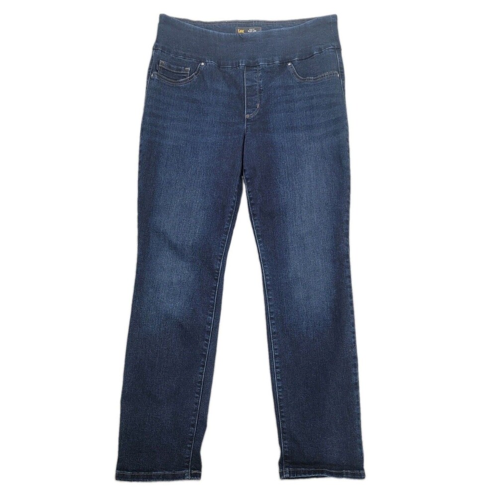 Lee Slim Leg Fit Sculpting Womens Jeans Size 12 Short Pull-On Mid Rise 32x29